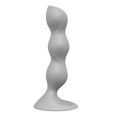 Satisfyer Triple Ball-R Grey – dildo z obciążonymi kulkami i przyssawką | Loris.pl