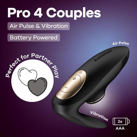 Satisfyer Pro 4 Couples – wibrator dla par Air Pulse + punkt G | Loris.pl