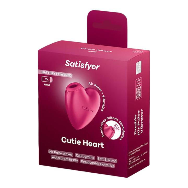 Satisfyer Cutie Heart Pink – Air Pulse i wibracje | stymulator łechtaczki na baterie