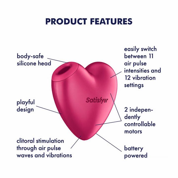 Satisfyer Cutie Heart Pink – Air Pulse i wibracje | stymulator łechtaczki na baterie