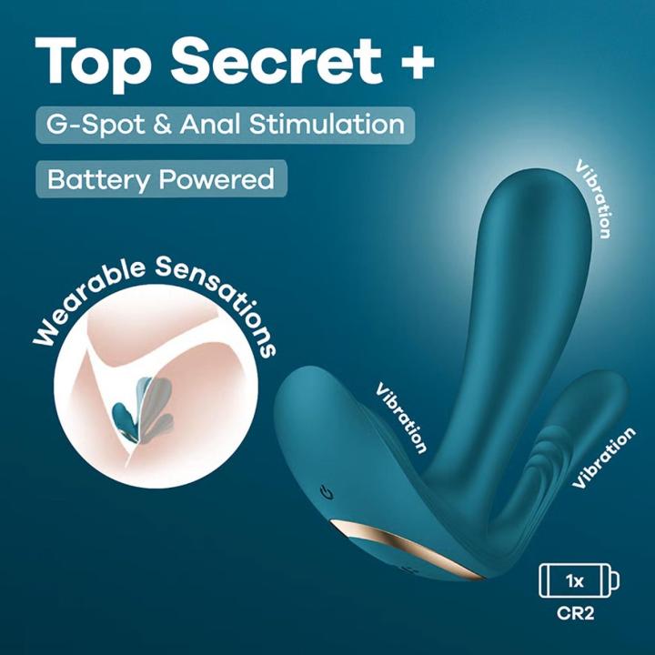 Satisfyer Top Secret+ zielony – wibrator do punktu G z funkcją analną | Loris.pl