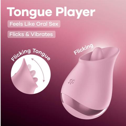 Satisfyer Tongue Player Mauve – stymulator łechtaczki z języczkiem i wibracjami