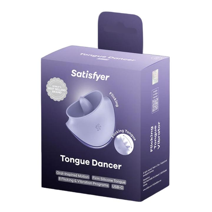 Satisfyer Tongue Dancer lila – stymulator z języczkiem, 8+8 trybów, IPX7 | Loris.pl