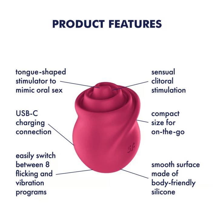Satisfyer Tongue Twister Red – stymulator z języczkiem, wibracje, IPX7 | Loris.pl