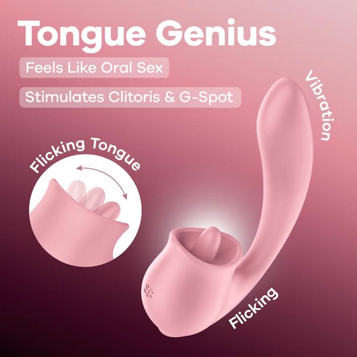 Satisfyer Tongue Genius Pink – stymulator łechtaczki i punktu G | Loris.pl