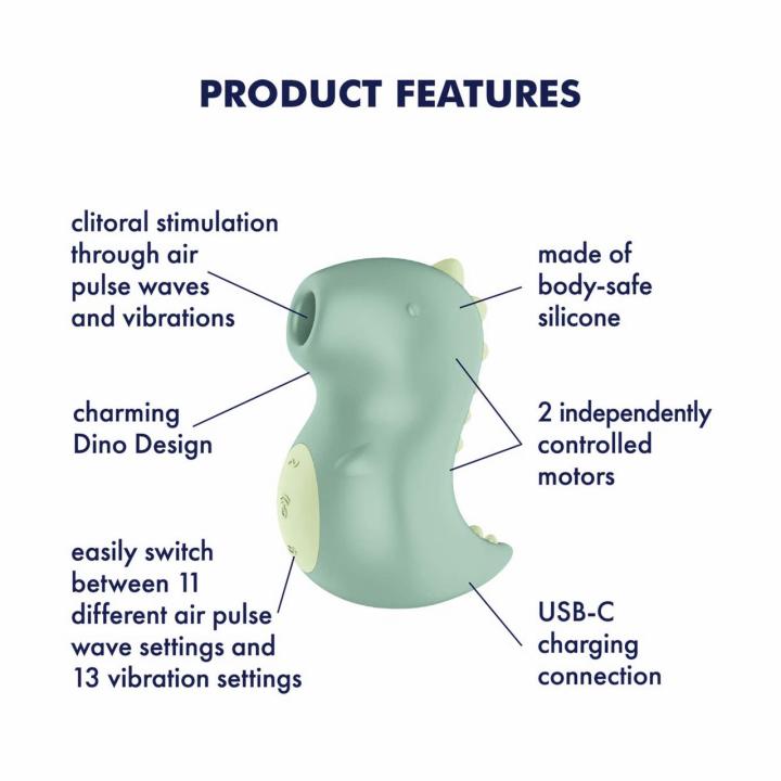 Satisfyer Din-OOOH Green – stymulator łechtaczki z falami ciśnienia i wibracjami