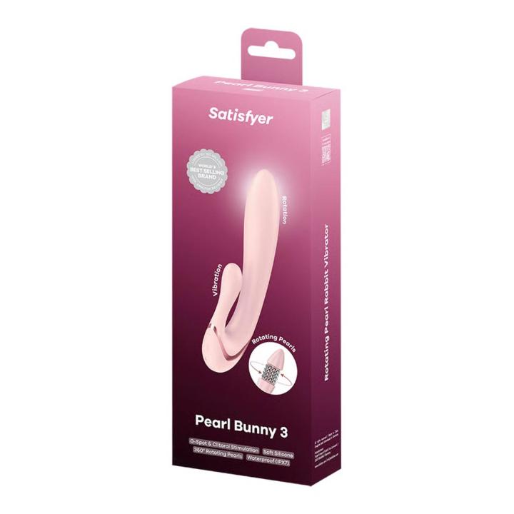 Satisfyer Pearl Bunny 3 Rose – króliczek z perłami 360°, USB-C, IPX7 | Loris.pl