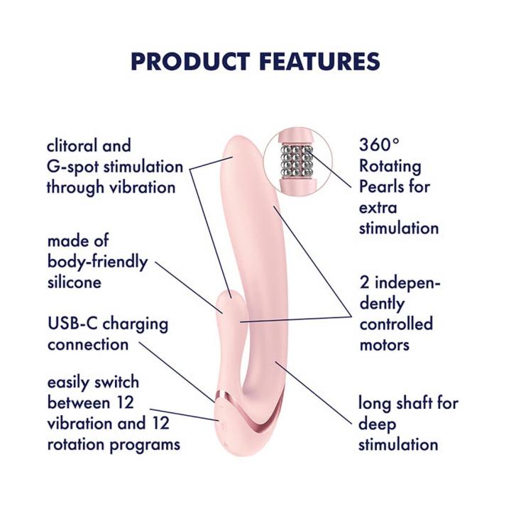 Satisfyer Pearl Bunny 3 Rose – króliczek z perłami 360°, USB-C, IPX7 | Loris.pl