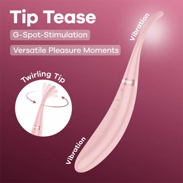 Satisfyer Tip Tease Rose – wibrator do punktu G, 2 silniki, 64 tryby | Loris.pl