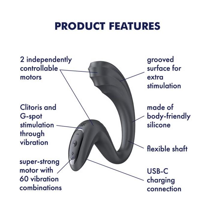 Satisfyer G for Goddess 3 ciemnoszary – wibrator punktu G i łechtaczki | Loris.pl