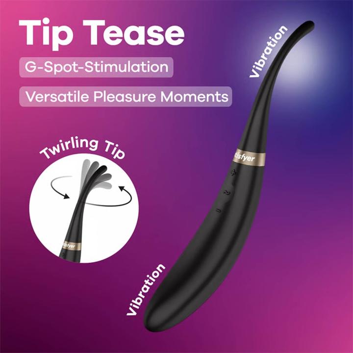 Satisfyer Tip Tease Black – podwójny stymulator i wibrator punktu G | Loris.pl