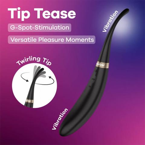 Satisfyer Tip Tease Black – podwójny stymulator i wibrator punktu G | Loris.pl