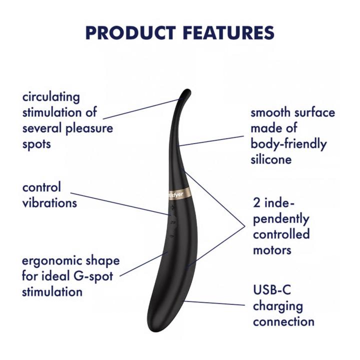 Satisfyer Tip Tease Black – podwójny stymulator i wibrator punktu G | Loris.pl