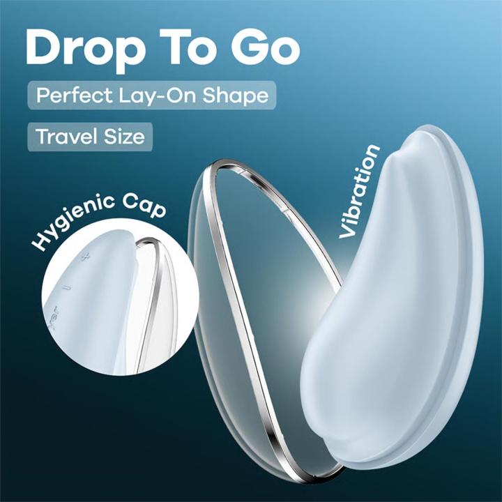 Satisfyer Drop To Go Blue – mini wibrator do łechtaczki 12 trybów | Loris.pl