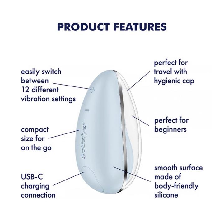 Satisfyer Drop To Go Blue – mini wibrator do łechtaczki 12 trybów | Loris.pl