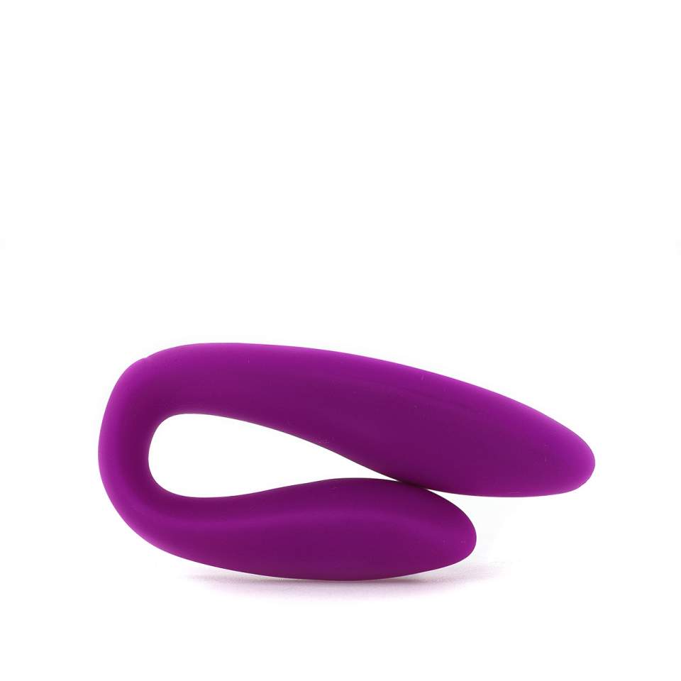 Fioletowy silikonowy wibrator dla par z pilotem do sterowania - 10 funkcji wibracji