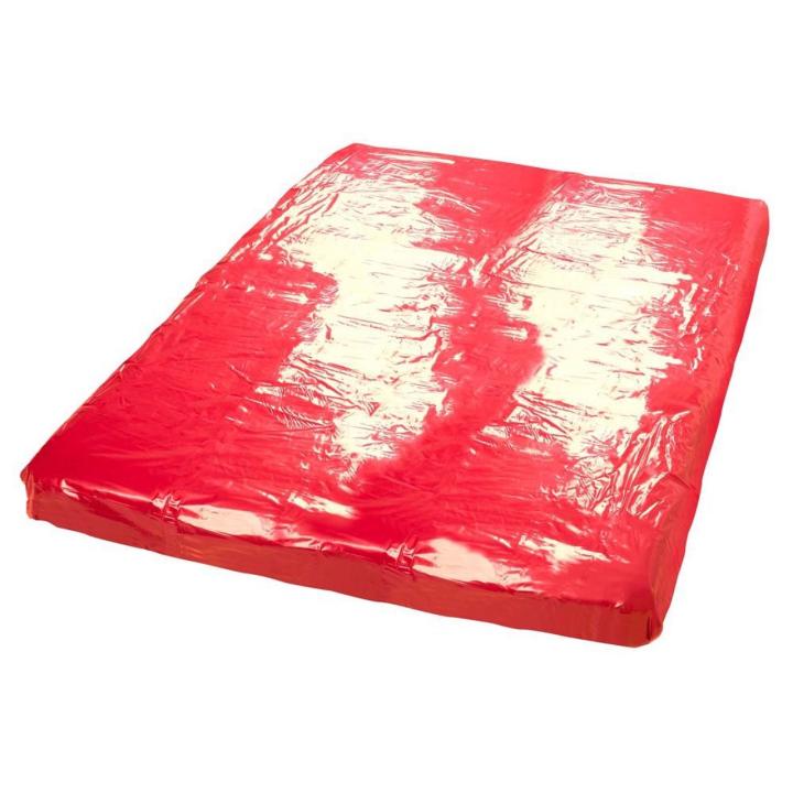Czerwone prześcieradło winylowe 200x230 cm - ochrona łóżka i łatwe czyszczenie