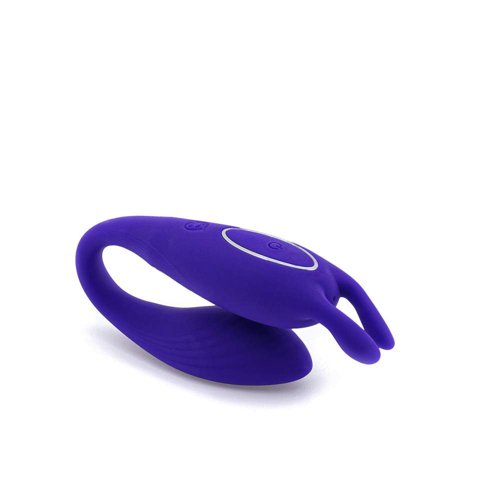Fioletowy silikonowy wibrator dla par króliczek z pilotem do sterowania
