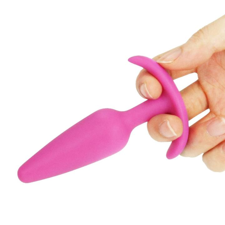 Różowy plug analny z kotwicą z silikonu – mały korek dla początkujących