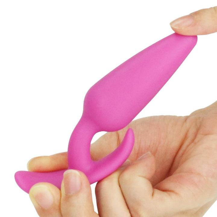 Różowy plug analny z kotwicą z silikonu – mały korek dla początkujących