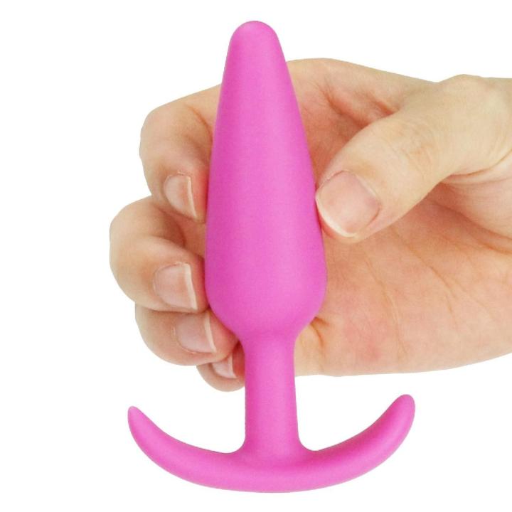 Różowy plug analny z kotwicą z silikonu – mały korek dla początkujących