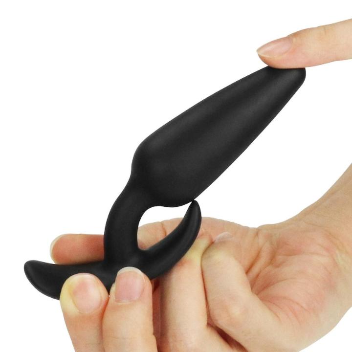 Silikonowy plug analny z kotwicą czarny