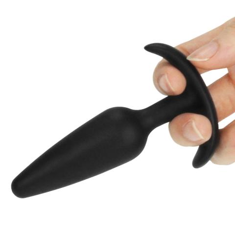 Silikonowy plug analny z kotwicą czarny