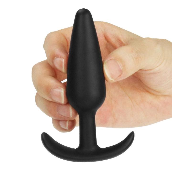 Silikonowy plug analny z kotwicą czarny