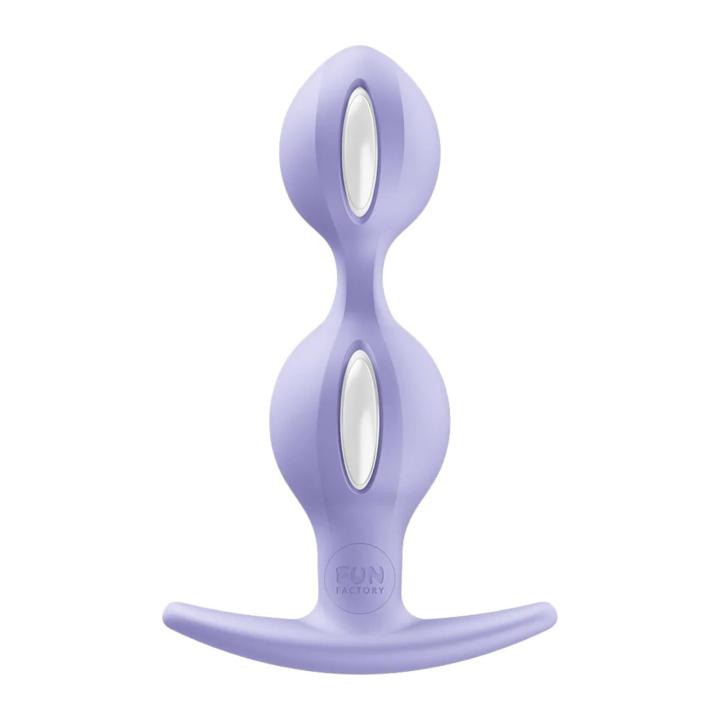 Fun Factory B Balls Duo Purple – plug analny silikonowy z podwójną kulką IPX7