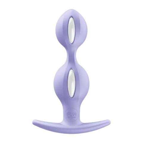 Fun Factory B Balls Duo Purple – plug analny silikonowy z podwójną kulką IPX7
