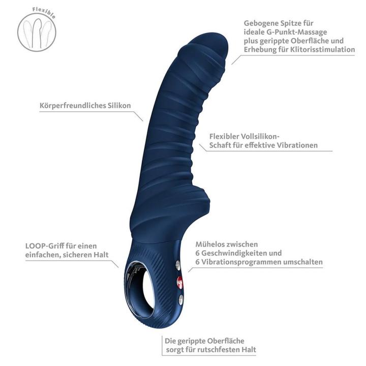 Fun Factory Tiger Nightblue – wibrator do punktu G 12 trybów, IPX7, USB-C | Loris.pl