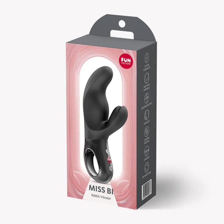 Fun Factory Miss Bi Black – wibrator króliczek USB-C, IPX7 | Loris.pl