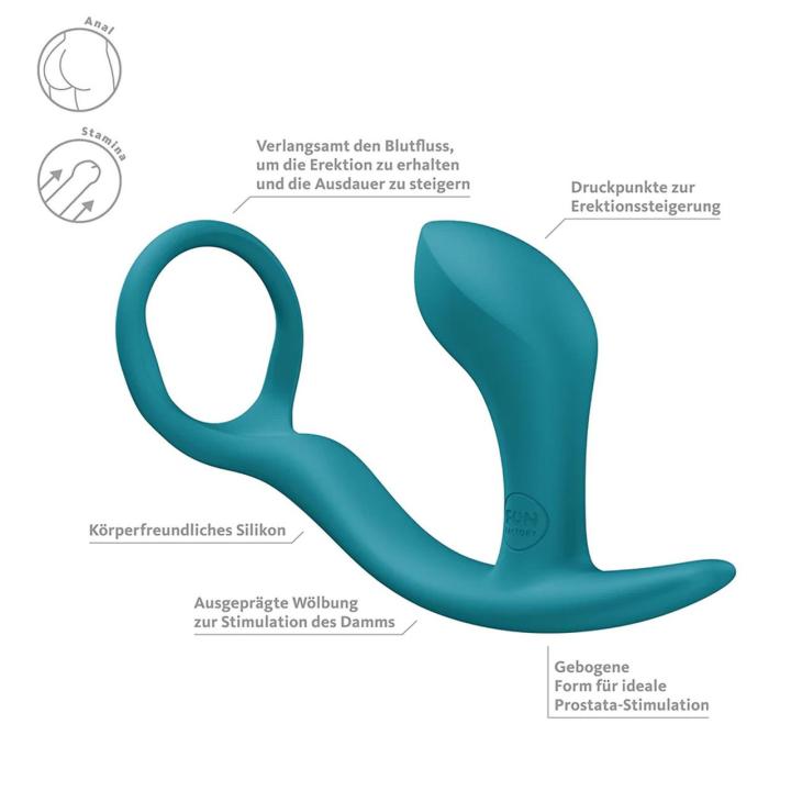 Fun Factory Bootie Ring Bottle Green – pierścień erekcyjny z plugiem analnym