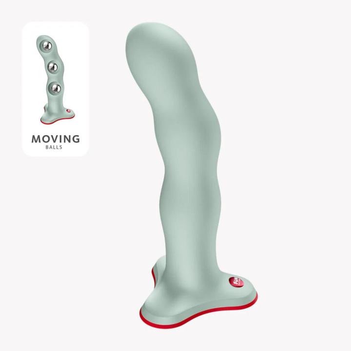 Fun Factory Rumble 'n' Roll Light Green – dildo z ciężarkami i przyssawką 18,5 cm