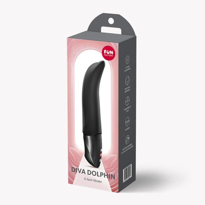 Diva Dolphin Black – wibrator do punktu G, 10 trybów, wodoodporny IPX7