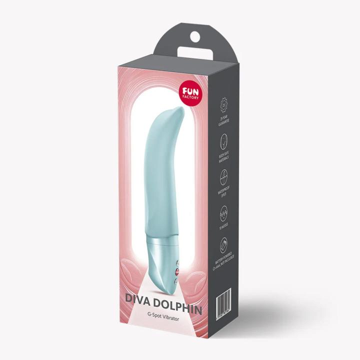 Diva Dolphin Ice Blue – wibrator punktu G 10 trybów IPX7 | Loris.pl