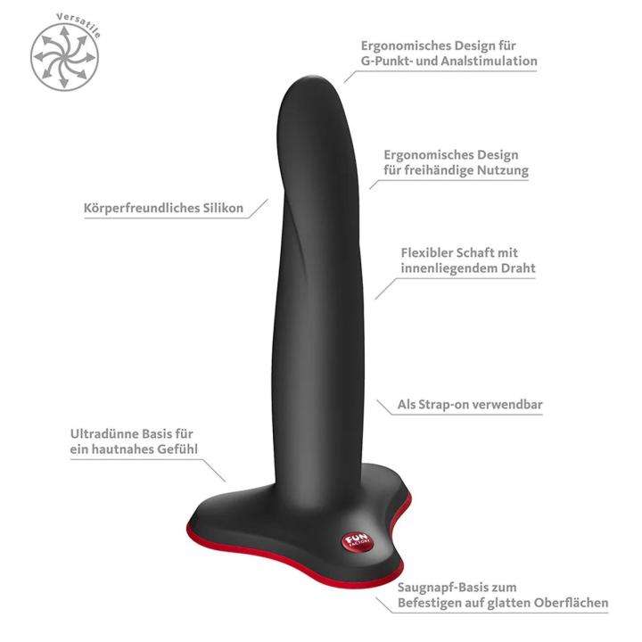 Fun Factory Limba Flex M Black – elastyczne dildo z przyssawką | Loris.pl