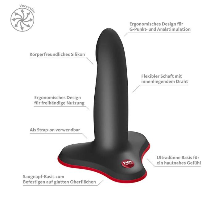 Fun Factory Limba Flex S czarne dildo elastyczne z przyssawką | Loris.pl