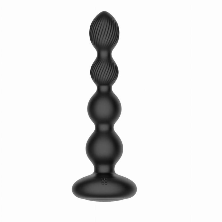 Duży stymulator analny na pilota z rotacją i wibracjami, silikon IPX7