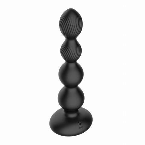 Duży stymulator analny na pilota z rotacją i wibracjami, silikon IPX7