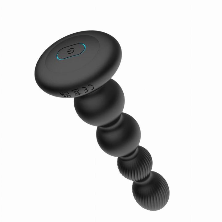 Duży stymulator analny na pilota z rotacją i wibracjami, silikon IPX7