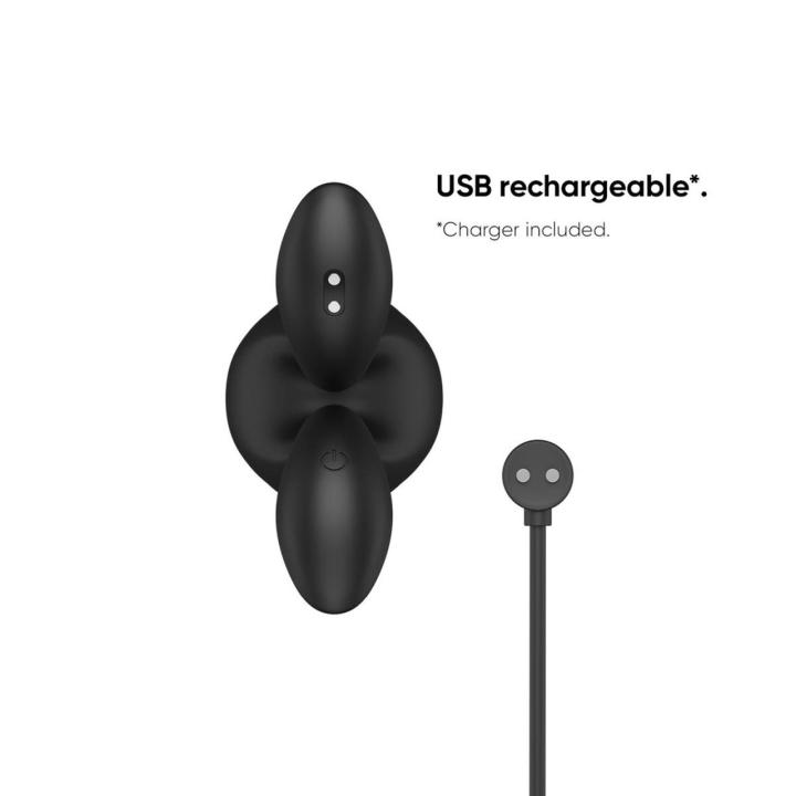 Duży regulowany korek analny wibrujący z pilotem USB, silikon IPX7