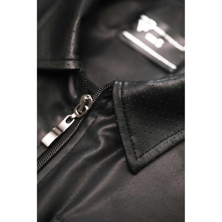 Męska koszulka polo wetlook 3XL czarna z dwukierunkowym zamkiem
