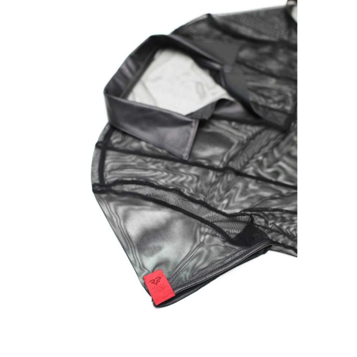 Transparentna koszulka polo męska z siateczki wetlook 3XL