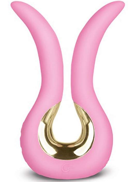 Elegancki różowy wibrator z podwójną stymulacją Gvibe Mini