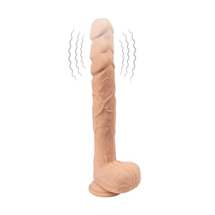 Realistyczne dildo na pilota z ruchem posuwistym i wibracjami 21 cm