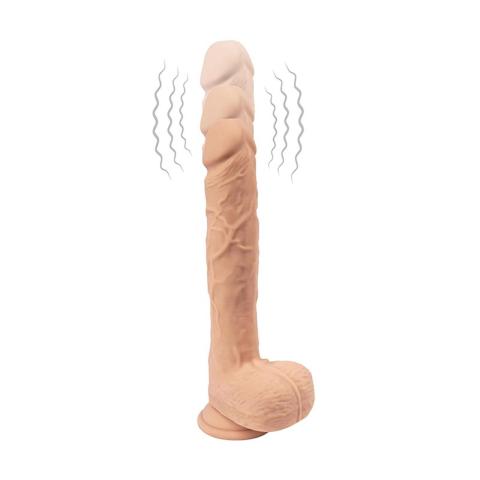Realistyczne dildo na pilota z ruchem posuwistym i wibracjami 21 cm
