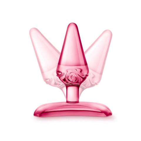 Różowy plug analny dla początkujących 6,9 cm z bezpieczną podstawą