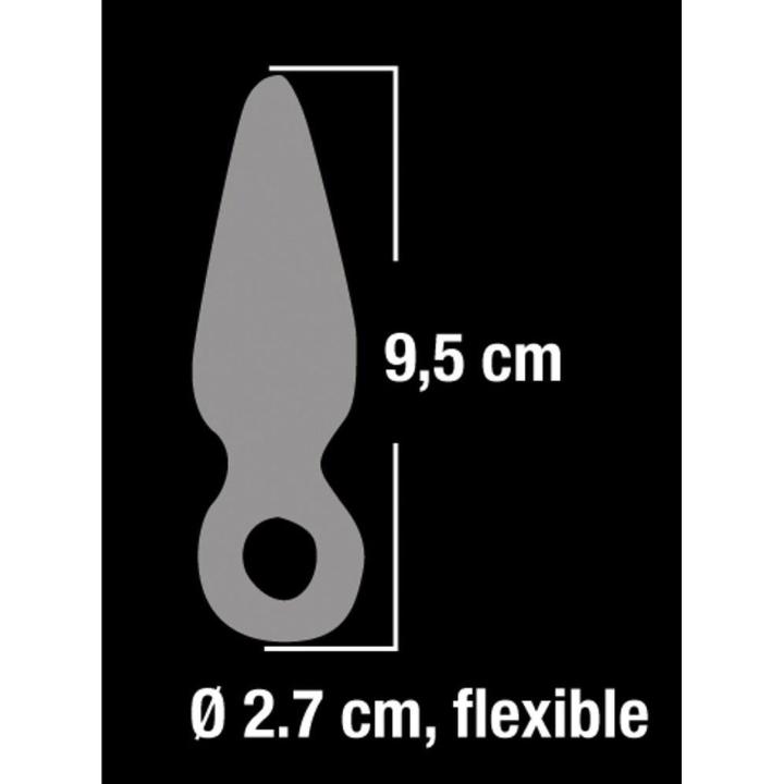 Przezroczysty korek analny z pętlą na palec 9,5 cm – wygodny plug