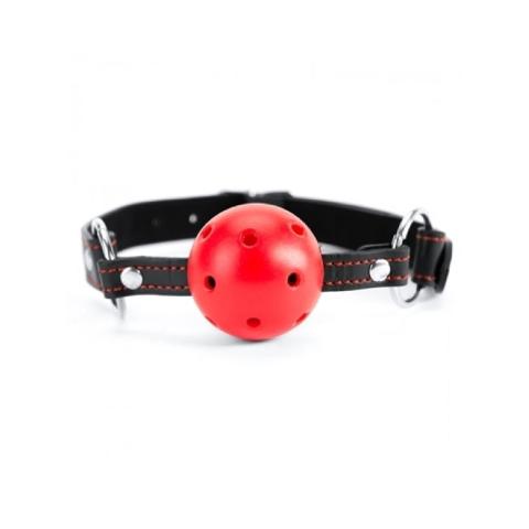 Knebel kulkowy BDSM oddychający 4,5 cm – regulowany pasek, klamra